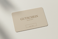gutschein mockup beige simple mit der schrift gutschein für online shop
